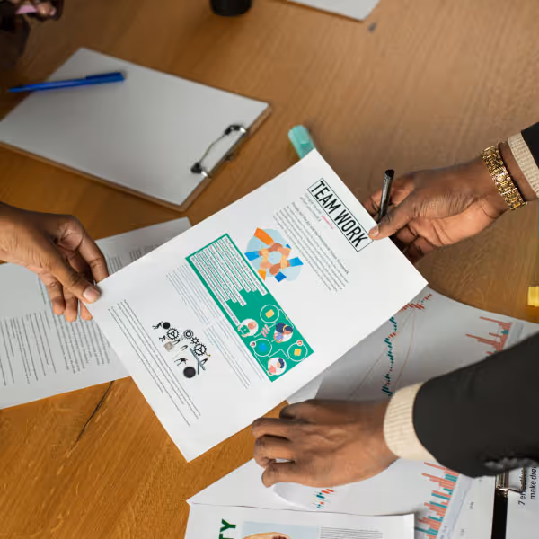 People analytics graphic on a desk